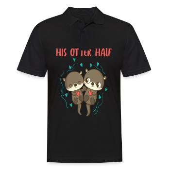 Otter His Otter a aidé la tenue partenaire de Valtinstag - Polo Homme - noir - Devant - Kai (181cm)