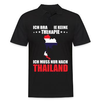 Thailand Thai Bangkok Urlaub Asien Geschenkidee - Männer Poloshirt - Schwarz - Vorne - Kai (181cm)