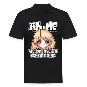 Anime weil Menschen scheiße sind Otaku Manga - Männer Poloshirt - Schwarz - Vorne - Kai (181cm)