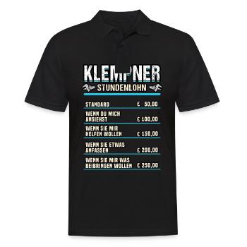 Klempner Handwerker Installateur Spruch Geschenk - Männer Poloshirt - Schwarz - Vorne - Kai (181cm)
