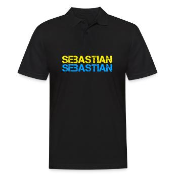 Sebastian - Männer Poloshirt - Schwarz - Vorne - Kai (181cm)