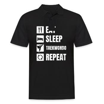 Taekwondo Dad Eat Sleep Repeat Gift - Men's Polo Shirt - black - Front - Kai (181cm)