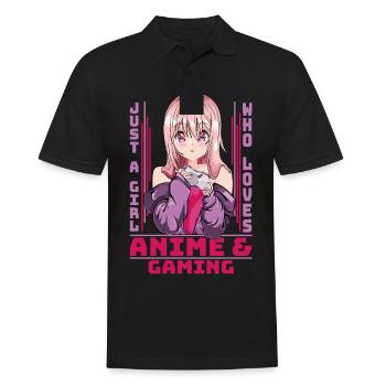 Manga Anime Gift -Anime & Video Gaming Girls - Men's Polo Shirt - black - Front - Kai (181cm)
