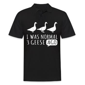 ich war normal vor drei gänsen gans geese goose - Männer Poloshirt - Schwarz - Vorne - Kai (181cm)