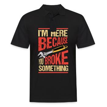 Car Car Mechanic Profession Funny Saying Gift - Men's Polo Shirt - black - Front - Kai (181cm)