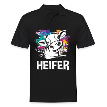 Kühe - Männer Poloshirt - Schwarz - Vorne - Kai (181cm)