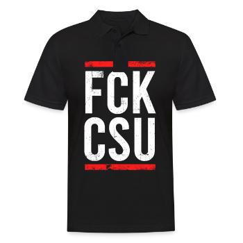 Fck Csu Anti-Politik Politik Für Demonstranten - Männer Poloshirt - Schwarz - Vorne - Kai (181cm)