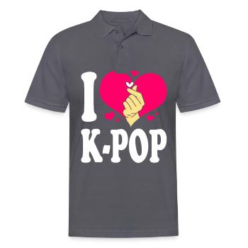 K-Pop - Männer Poloshirt - Anthrazit - Vorne - Nico (186cm)