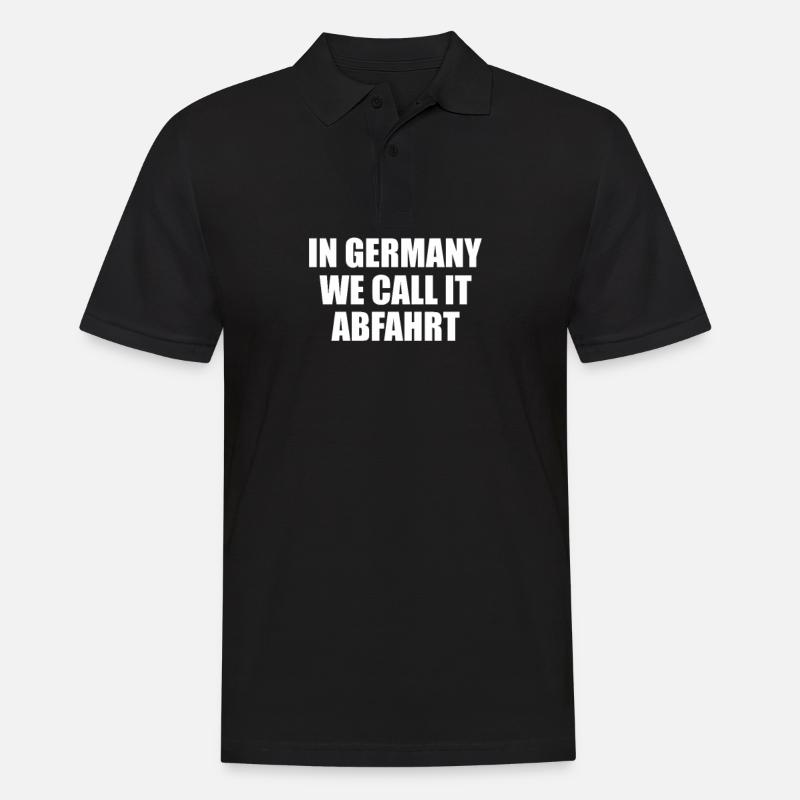 Techno In germany we call it Abfahrt Rave music DJ - Männer Poloshirt - Schwarz