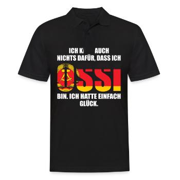 DDR Ostdeutschland Ostdeutsche lustige Ossi Idee - Männer Poloshirt - Schwarz - Vorne - Kai (181cm)