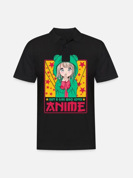 Nuttet anime kvinde -Kawaii Otaku Manga Anime - Herre poloshirt - sort