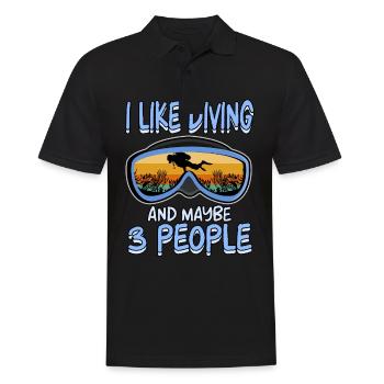 Diving Snorkeling Holiday Coral Reef Diver - Men's Polo Shirt - black - Front - Kai (181cm)
