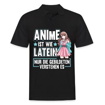 Anime ist wie Latein Otaku Manga - Männer Poloshirt - Schwarz - Vorne - Kai (181cm)