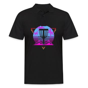 Cadeau vintage de golf de disque des années 80 - Polo Homme - noir - Devant - Kai (181cm)