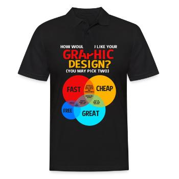 Designer Graphic Designer Graphic Designer Artist - Men's Polo Shirt - black - Front - Kai (181cm)