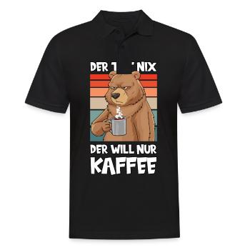 Der Tut Nix Der Will Nur Kaffee Lustig Bär - Männer Poloshirt - Schwarz - Vorne - Kai (181cm)