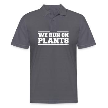 Team Vegan We Run On Plants Gift - Men's Polo Shirt - charcoal grey - Front - Nico (186cm)