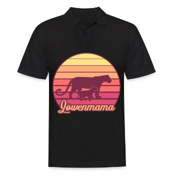 LÖWENMAMA Muttertag Mama Mami - Männer Poloshirt - Schwarz - Vorne - Kai (181cm)