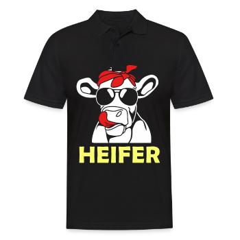 Cow - Men's Polo Shirt - black - Front - Kai (181cm)