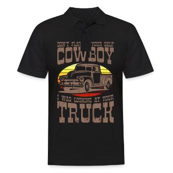 PICKUP TRUCK LUSTIG US Pickup Oldtimer US Car - Männer Poloshirt - Schwarz - Vorne - Kai (181cm)