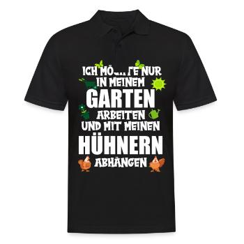 Gärtner In meinem Garten mit meinen Hühnern abhäng - Männer Poloshirt - Schwarz - Vorne - Kai (181cm)