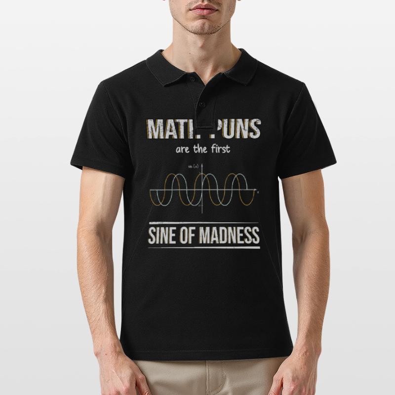 Mathematics Sinus Algebra Coordinate System Graph Men's Polo Shirt