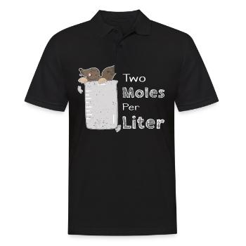 Labor Word Joke Pun Chemist Chemistry Mole Liter - Men's Polo Shirt - black - Front - Kai (181cm)
