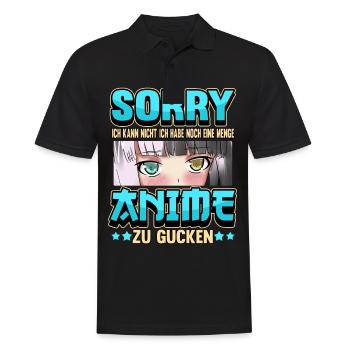 Anime Otaku Weeb Merch Figur Cosplay Manga Lustig - Männer Poloshirt - Schwarz - Vorne - Kai (181cm)