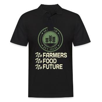 No Farmers No Food No Future Bauern Landwirte - Männer Poloshirt - Schwarz - Vorne - Kai (181cm)