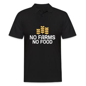 No Farms No Food Farmers Local Food Support - Men's Polo Shirt - black - Front - Kai (181cm)