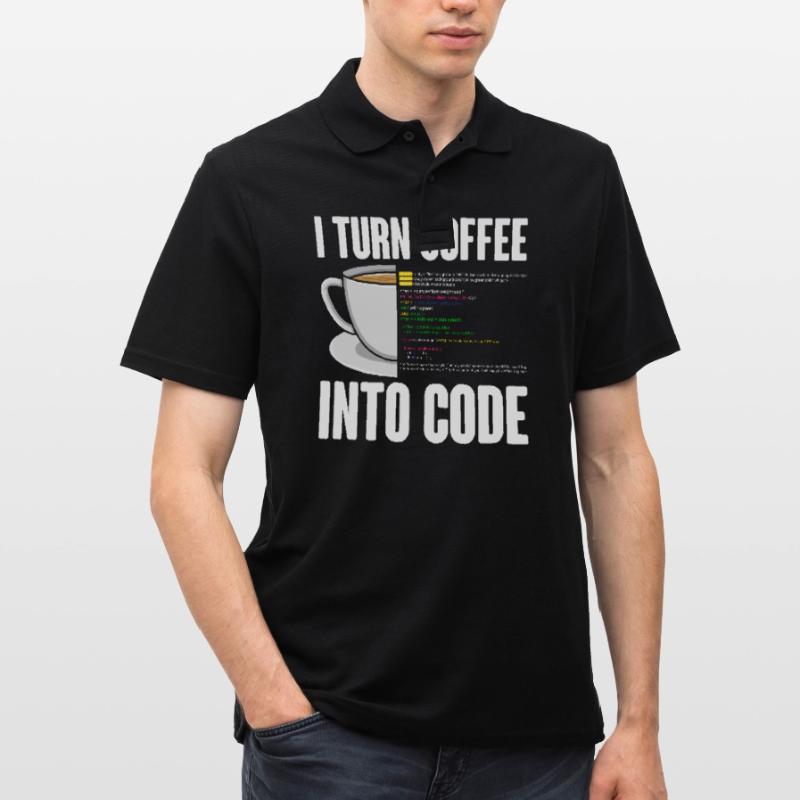 Funny Computer Coffee Programmer Design Men's Polo Shirt