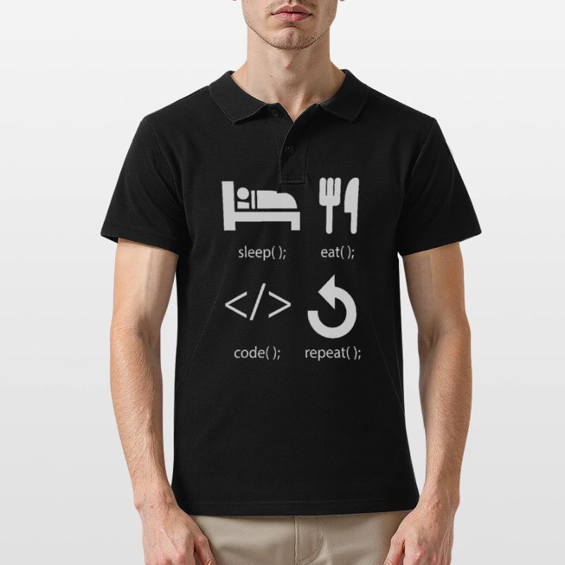Développeur de programmeur - Eat Sleep Code Repeat Polo Homme