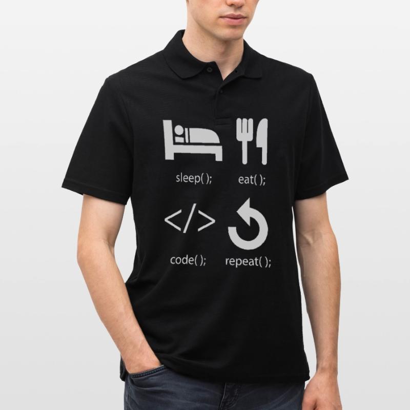 Développeur de programmeur - Eat Sleep Code Repeat Polo Homme