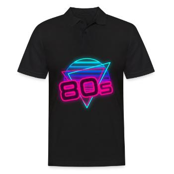 80s Theme Party 80s Outfir 80s Retro 80s - Men's Polo Shirt - black - Front - Kai (181cm)