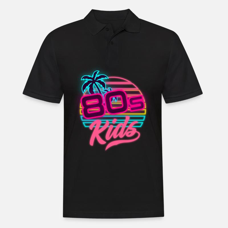 Anni '80 Bambini anni '80 Outfir anni '80 Retro anni '80 - Polo da uomo - nero
