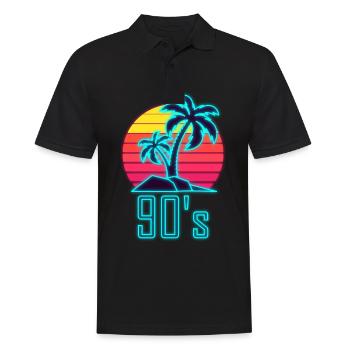 90s theme party 90s outfit 90s retro 90s - Men's Polo Shirt - black - Front - Kai (181cm)