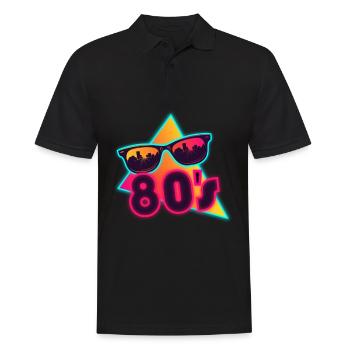 80s Sunglasses 80s Outfir 80s Theme Party 80s - Men's Polo Shirt - black - Front - Kai (181cm)