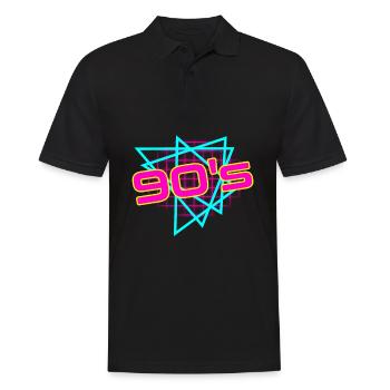 90s theme party 90s outfit 90s retro 90s - Men's Polo Shirt - black - Front - Kai (181cm)