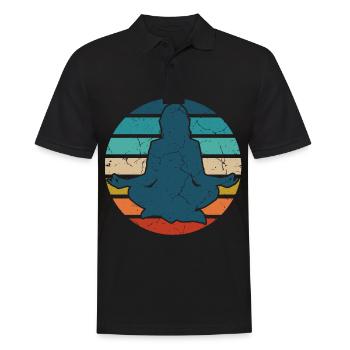 Yoga Yoga Yoga Rétro Yoga Fan Professeur de yoga - Polo Homme - noir - Devant - Kai (181cm)