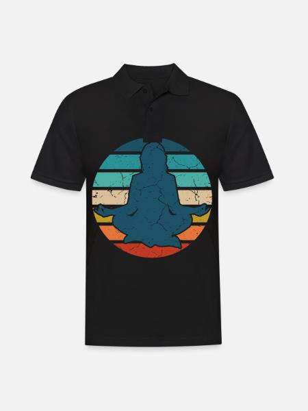 Yoga Yoga Yoga Rétro Yoga Fan Professeur de yoga - Polo Homme - noir
