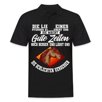Pferde Spruch Pferdeliebhaber Pferdesprüche - Männer Poloshirt - Schwarz - Vorne - Kai (181cm)