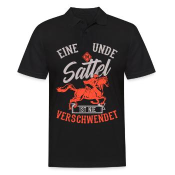 Pferde Spruch Pferdeliebhaber Pferdesprüche - Männer Poloshirt - Schwarz - Vorne - Kai (181cm)