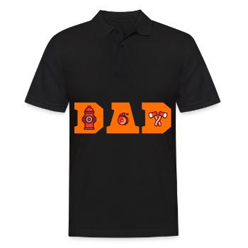 DAD Firefighter Dad Father's Day Firefighter - Men's Polo Shirt - black - Front - Kai (181cm)
