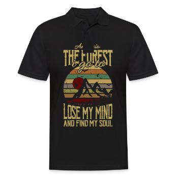 AND INTO THE FOREST I GO Hiking Outdoor Wandern - Männer Poloshirt - Schwarz - Vorne - Kai (181cm)