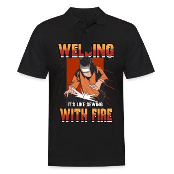 Welder Welder Welding Expert Funny Profession - Men's Polo Shirt - black - Front - Kai (181cm)