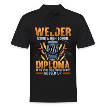 Soudeur Welder Sueur Drôle profession - Polo Homme - noir - Devant - Kai (181cm)