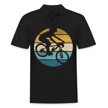Retro Bahnradsport Vintage Radrennen Radrennbahn - Männer Poloshirt - Schwarz - Vorne - Kai (181cm)