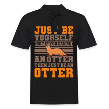 SEI EIN OTTER Otter Merch Süßer Otter Kinder - Männer Poloshirt - Schwarz - Vorne - Kai (181cm)