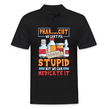 Apotheker Pharmazeutisch Medizin Lustig Beruf - Männer Poloshirt - Schwarz - Vorne - Kai (181cm)