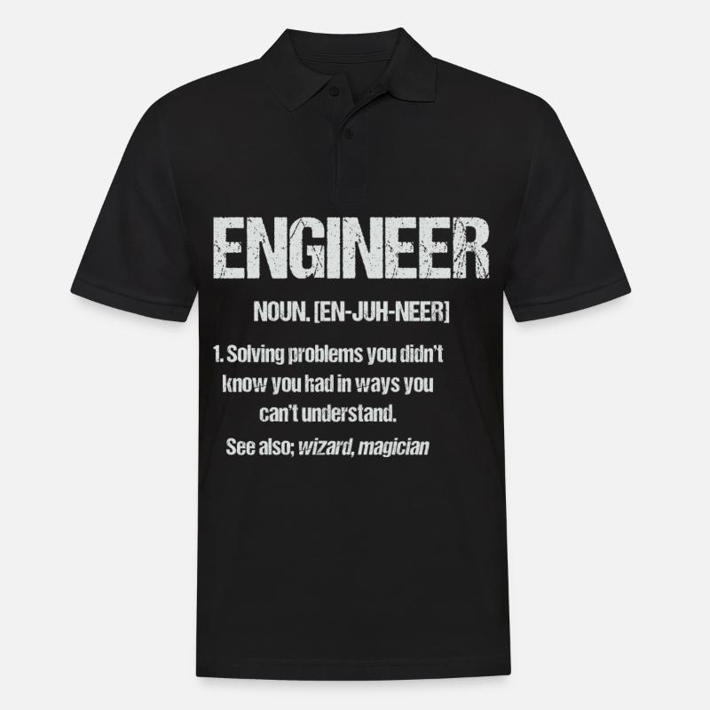 Engineer Lustig Engineering Degree - Men's Polo Shirt - black